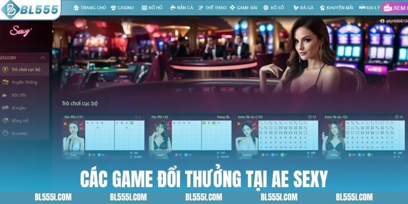 Các game đổi thưởng ăn khách tại AE Sexy