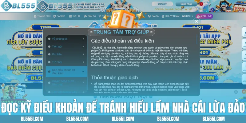 Đọc kỹ điều khoản để tránh hiểu lầm nhà cái lừa đảo
