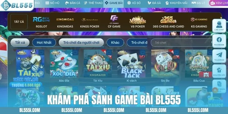 Game Bài BL555 - Sảnh Game Truyền Thống Nhiều Người Chơi 1 Khám phá sảnh game bài BL555