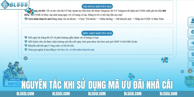 Nguyên tắc khi sử dụng mã ưu đãi nhà cái